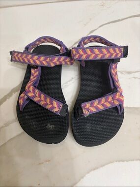 Teva Purple, Pink and Yellow Woven Strap Sandals